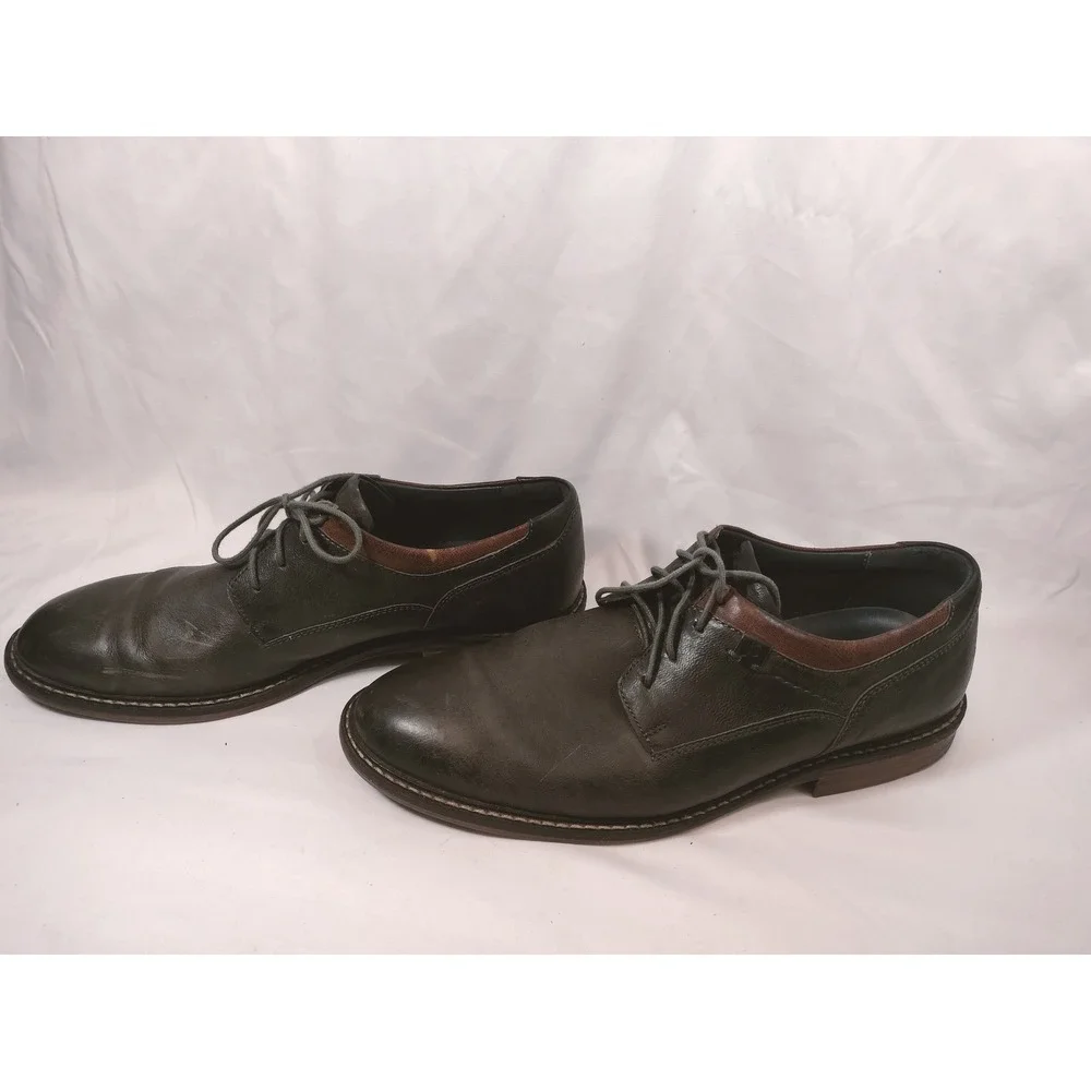 Josef‎ Seibel Earl: Leather Lace Up Oxford Shoes Dark Gray
